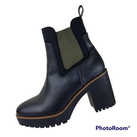 Chinese Laundry Shoes - Chinese Laundry Womens Sz 9 Black Chunky Platform Lugged Sole Chelsea Ankle Boot